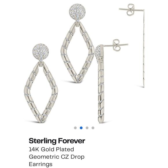 BNWT Sterling Forever Rhodium plated DANGLE earrings - Picture 7 of 8